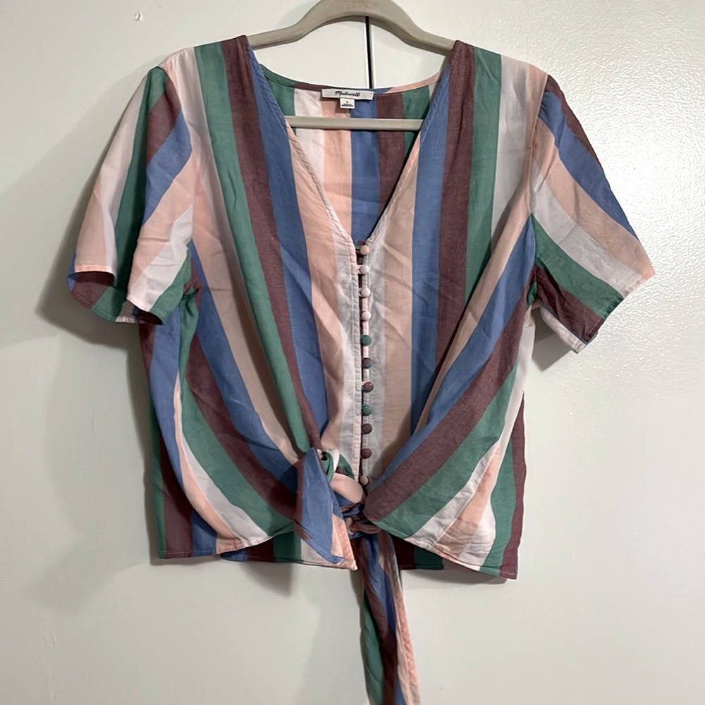 Large Madewell Striped Button Up Blouse